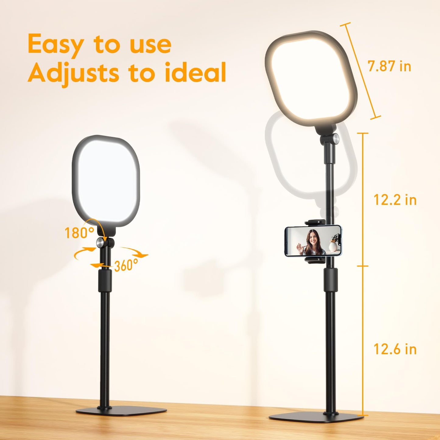 Video Conference Lighting for Zoom Meeting, Desk Lamps for Home Office, 30 Light Modes Desk Light, Ring Light for Desk with Flexible Stand & Memory Function for Zoom Lighting, Video Streaming, Drawing