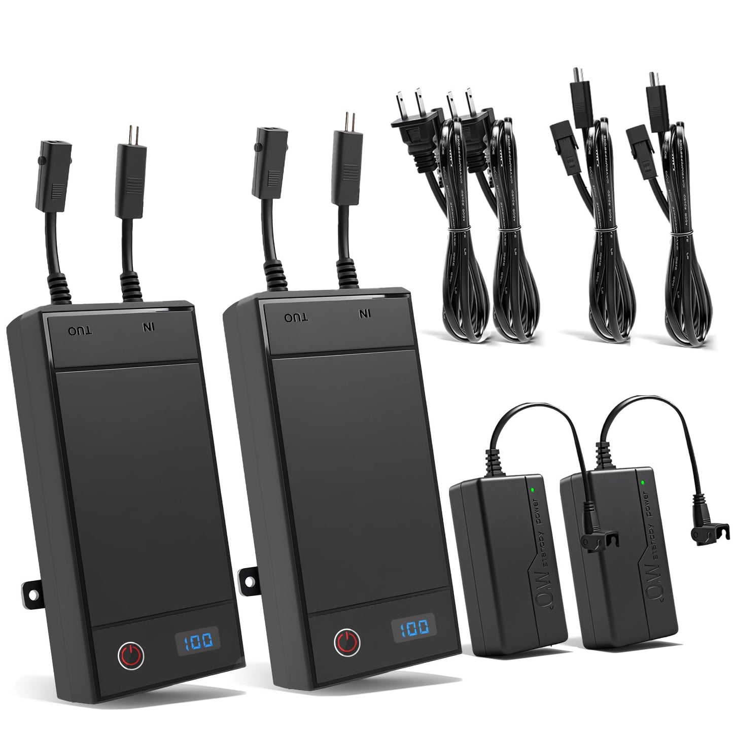 Xpopox 2 Pack Battery Packs for Reclining Furniture - 2500mAh with LCD Display for Electric Recliners, Power Sofas, Lift Chairs and Couch - only Compatible with 2-Pin Connector Motion Furniture