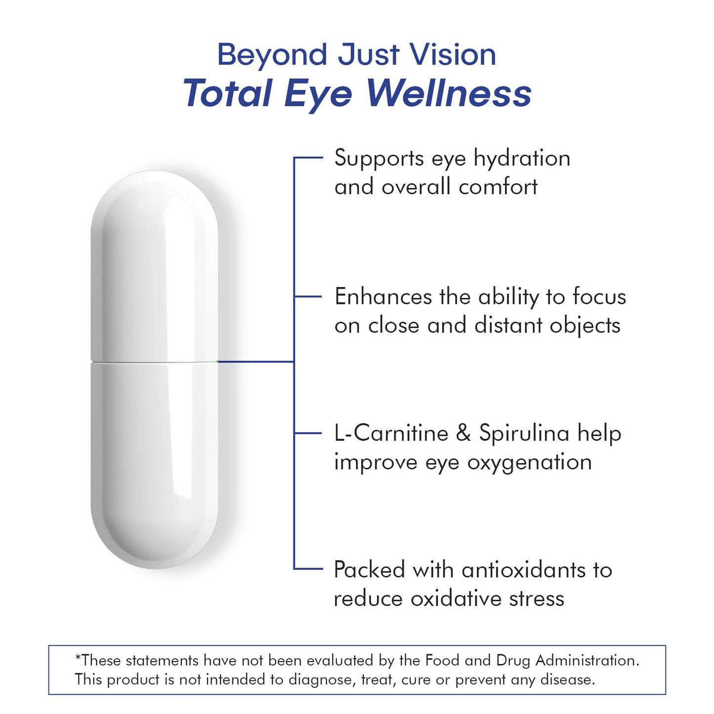 VisiUltra Eye Health Supplement – 14 Essential nutrients for Clear Vision, Blue Light Protection, and Long-Term Eye Health. Supports Clarity and Eye Wellness. 60 Capsules. (1 Pack)
