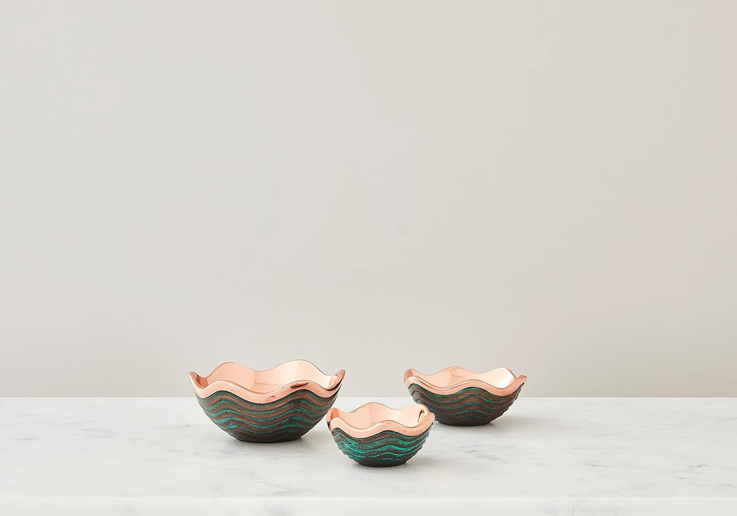 nambe Mini Copper Canyon Bowl | 4.5-Inch Fruit Bowl for Kitchen Counter, Table, Mantel Décor | Decorative Scalloped Edge Vegetable Basket | Salad Serving Bowl | 6.5-Ounce