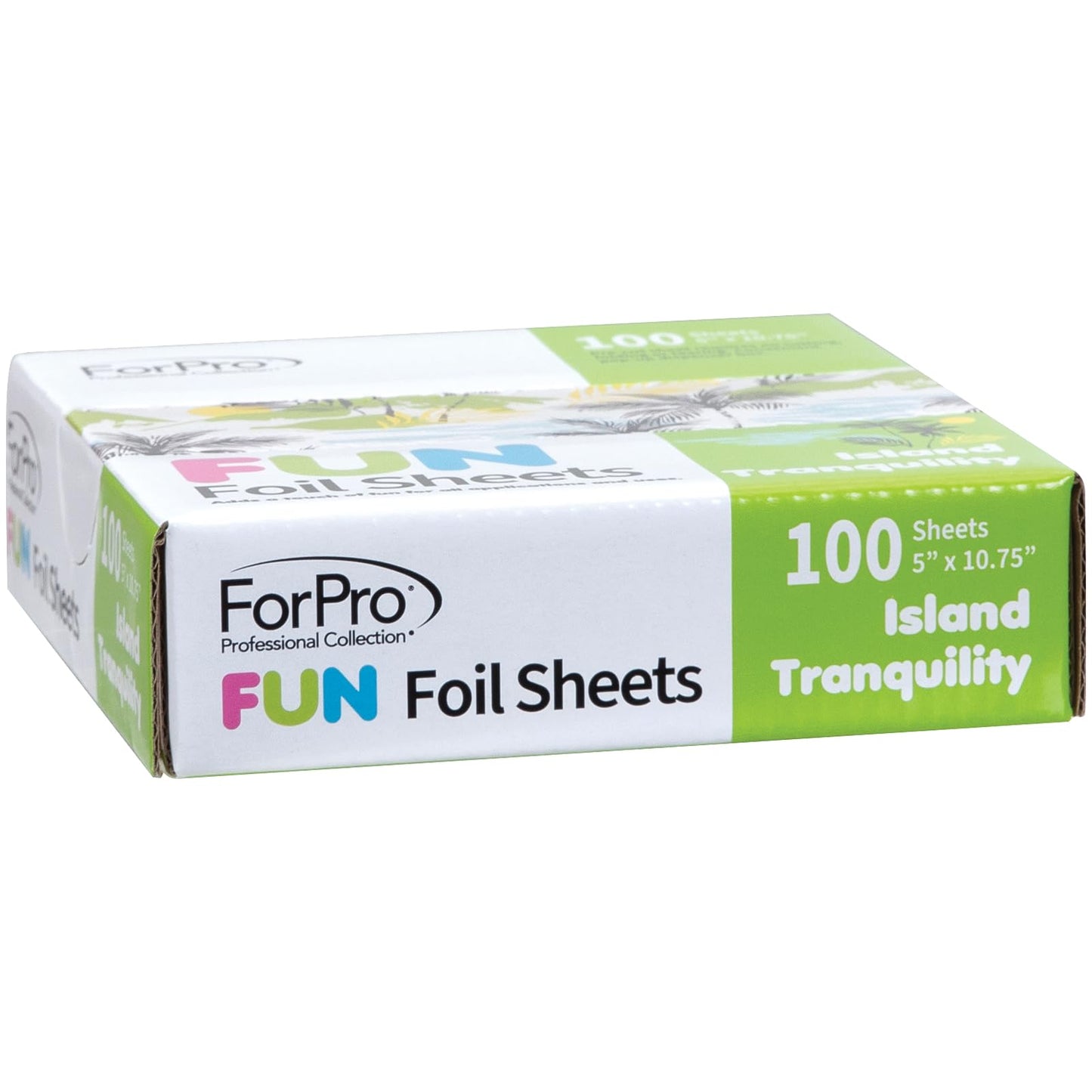 ForPro FUN Island Tranquility 5 Foil Sheets, Aluminum Hair Foils for Color Application and Highlighting Services, Food Safe, Pop