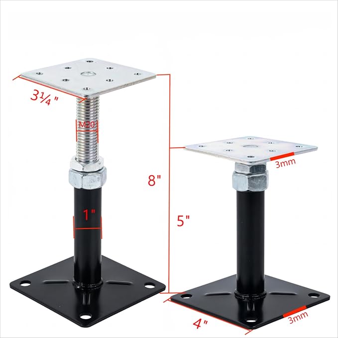 8-Pack Lift Supports,Adjust Supports,Level Supports,Floor Jacks,Adjustable House Jack for The Floor,Mini Screw Jack- Post 5" to 8"