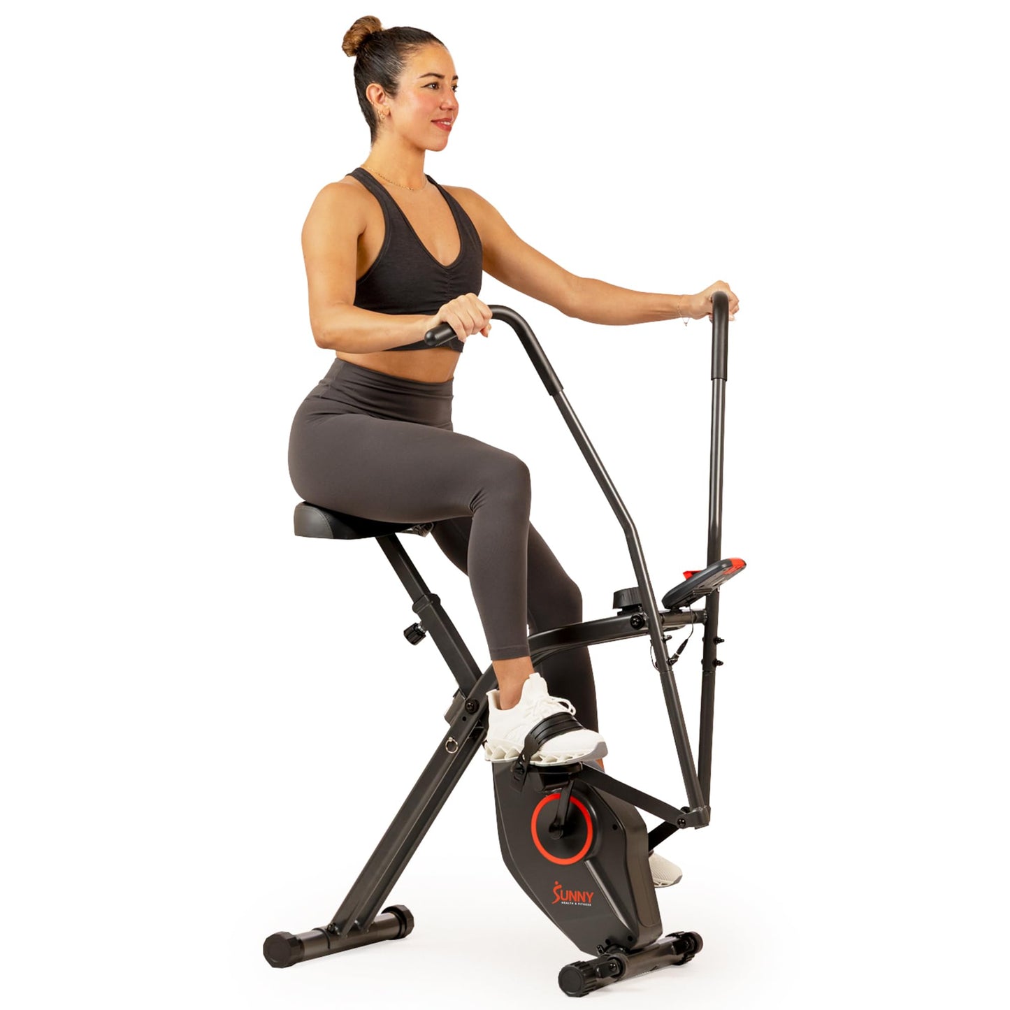 Sunny Health & Fitness Smart Total-Body X-Bike Plus Arm Exercisers, Free SunnyFit App Connection for Guided Workout