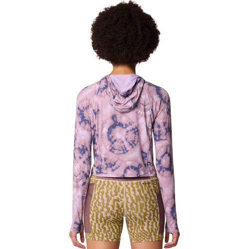 Mountain Hardwear Women's Crater Lake Crop Zip, Wisteria Spore Dye Print, X-Large