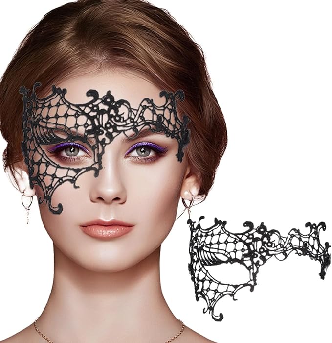 Blindery Masquerade Mask for Women Lace Eye Mask Venetian Mask Costume Lace Mask Ball Proms and Party