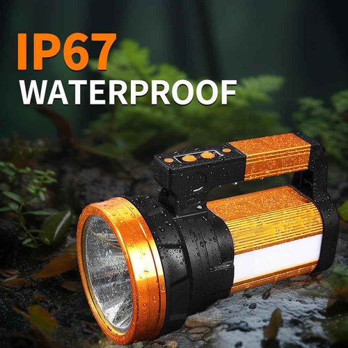 KINQILIN 30600MAh Rechargeable Spotlight 2400LM Flashlight Long Lasting 100H Handheld Spotlight IP67 Waterproof Spot Lights with 6 Modes Twin Side Flood Light for Camping Hunting Emergency