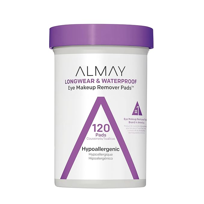Almay Makeup Remover Pads, Longwear & Waterproof, Hypoallergenic, Fragrance-Free, Dermatologist & Ophthalmologist Tested, ...