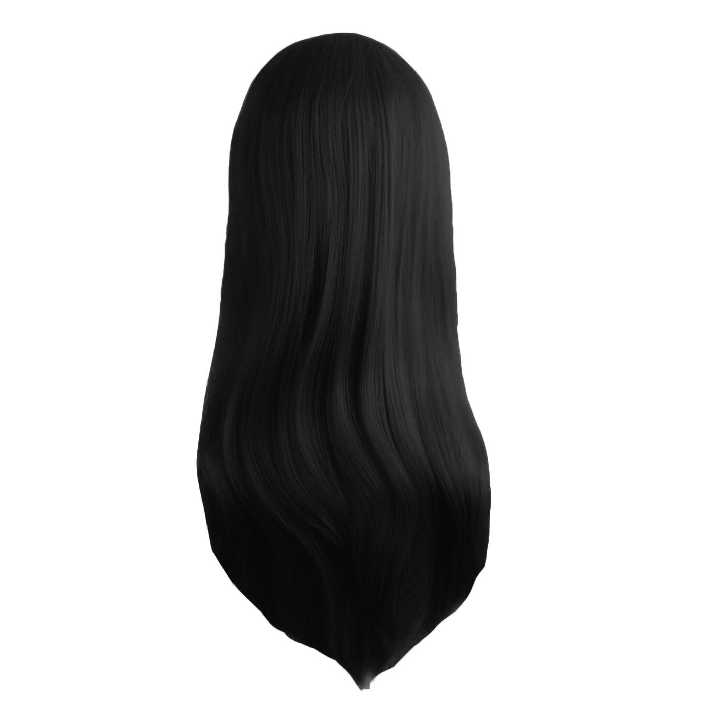 MapofBeauty 24 Inch/60cm Side Bangs Stylish Long Great Wavy Curly Cosplay Party Wig(Black)