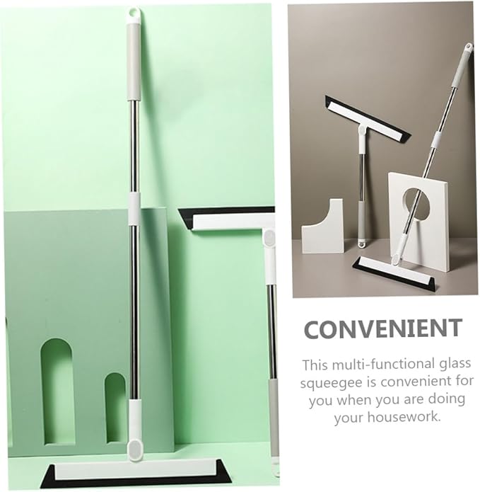 Yardwe Glass Squeegee Ergonomic Handle for Household Window Cleaning Telescopic Water Removal Tool for Bathroom Mirrors Tiled Surfaces and Car Windows with Hanging
