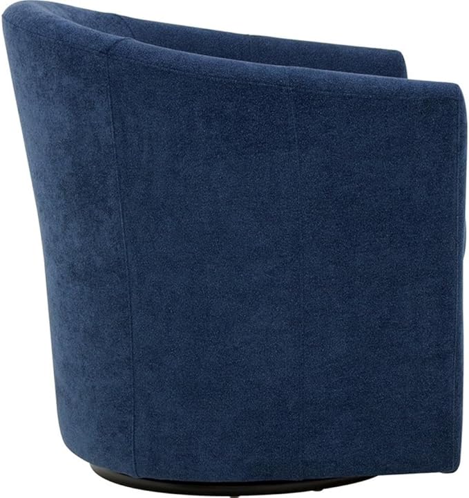 Pemberly Row 19" H Traditional Fabric Swivel Club Chair in Indigo