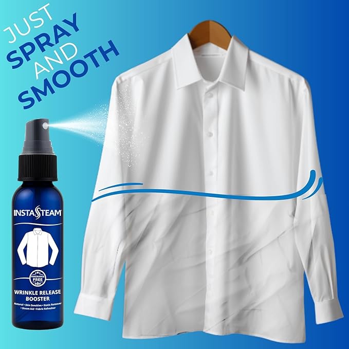 Anti-Static Wrinkle Releaser Spray - Unscented Travel Size Static Sprays for Clothing - Wrinkle Free Fabric Refresher Spray - Wrinkle Spray For Clothes - 3 Fl Oz (Packs of 2)