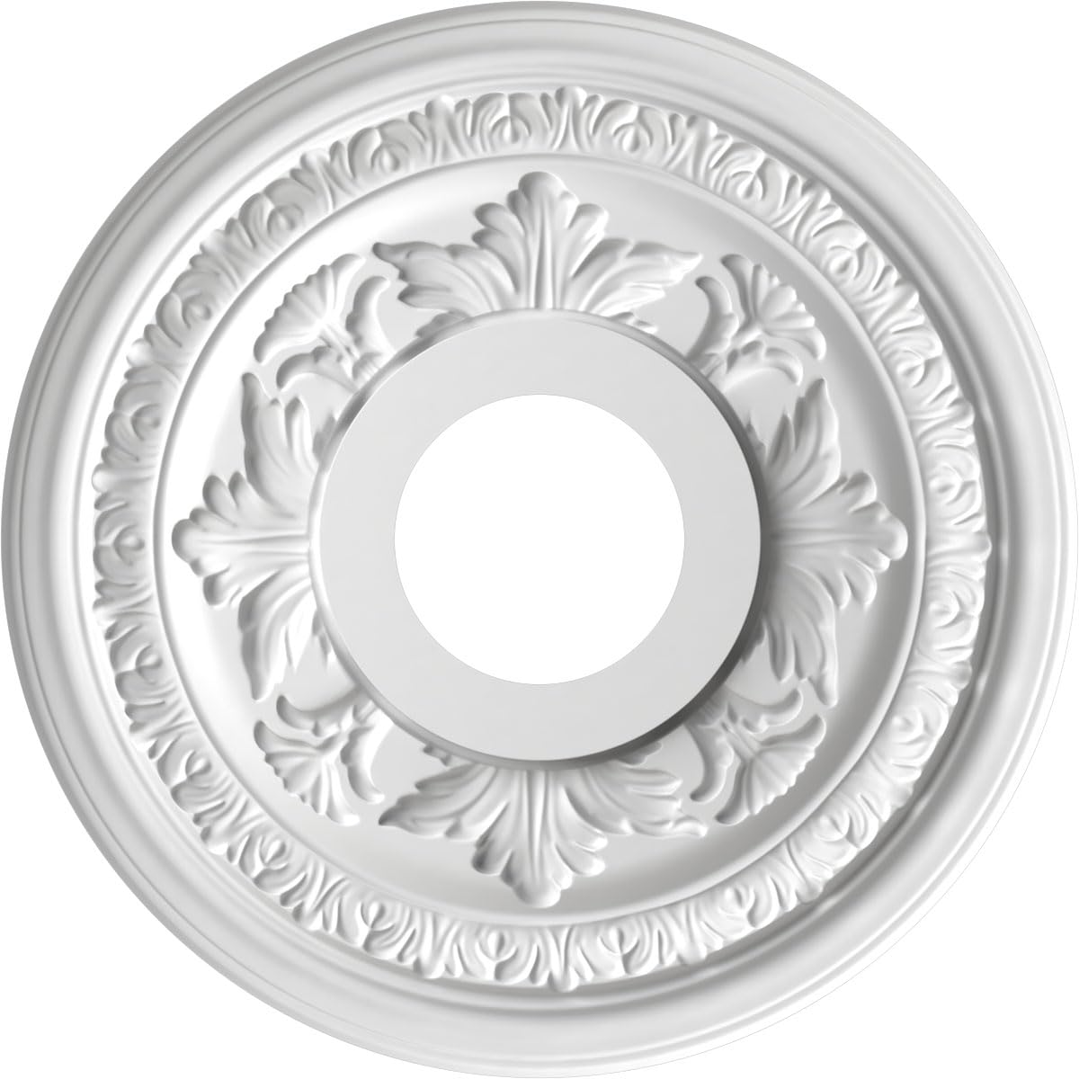 Ekena Millwork Cmp13Babcr Baltimore Thermoformed Pvc Ceiling Medallion (Fits Canopies Up To 5 1/4), 13Od X 3 1/2Id X 3/4P, Brigh