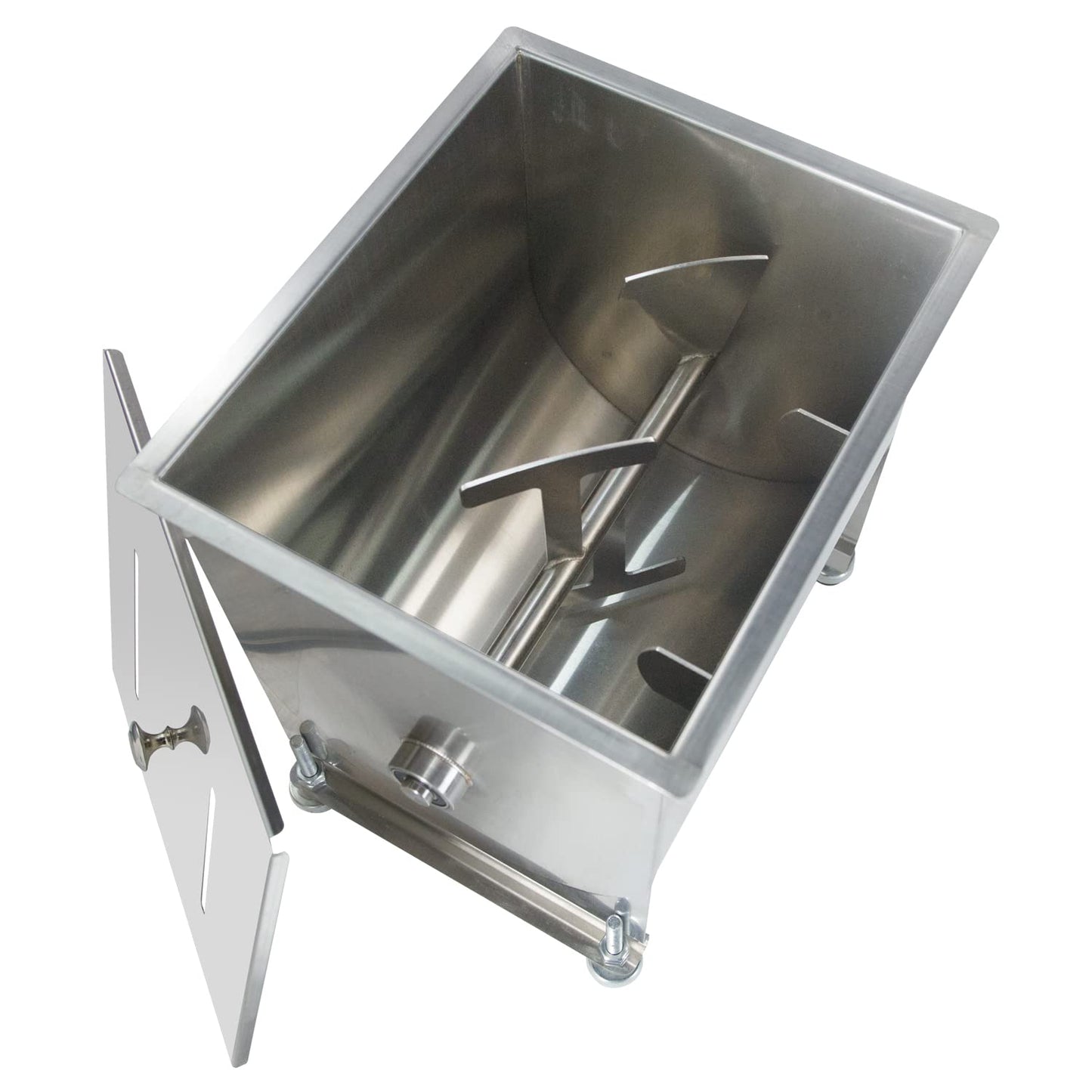 CMI Commercial Stainless Steel Manual Meat Mixers with lid,35Lb/20L Tank,(Mixing Maximum 35-Pound for Meat),Sausage Mixer Machine Meat Processing Equipment