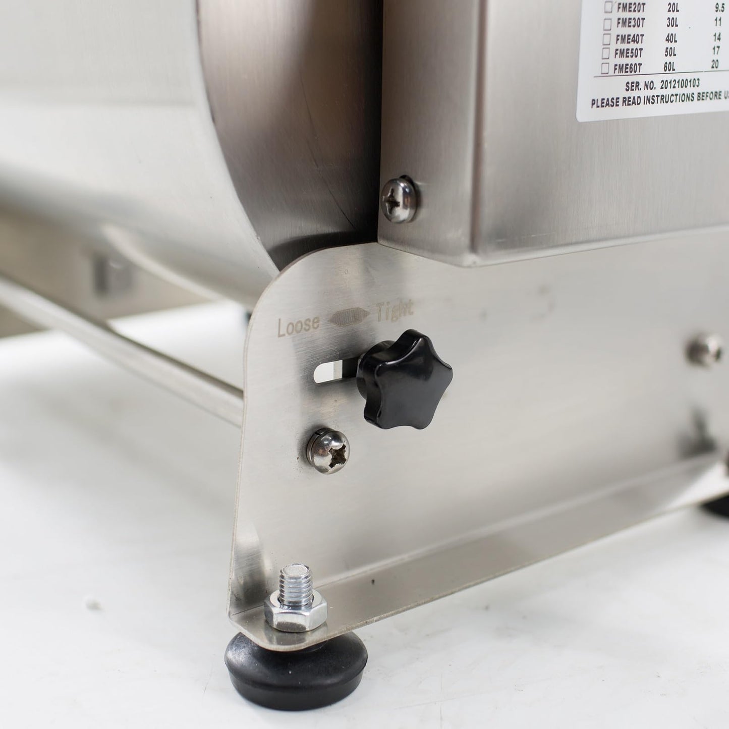 CLIVIA Manual Meat Mixer, 60 Pound Meat Mixer for Sausage, 60lbs Capacity Tilt Tank Sausage Mixer, Stainless Steel Commercial Food Processer for Meat, Vegetable, Burger, Dumplings