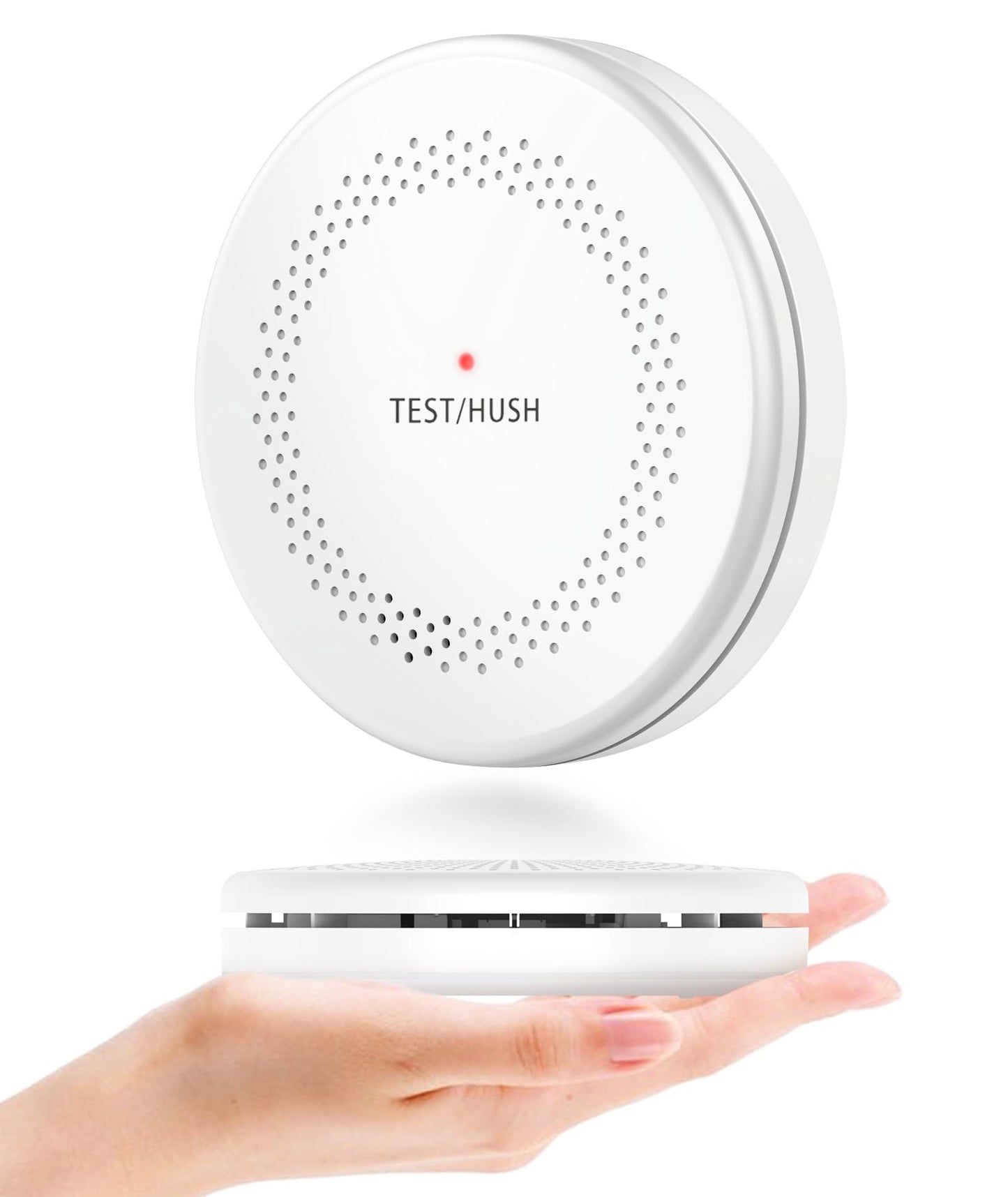 Smoke Detector Carbon Monoxide Detector Combo 10 Year Battery, HATHEPHS Slim Smoke Alarm CO Detector with Large Test/Silence Button, Adhesive & Screws Included