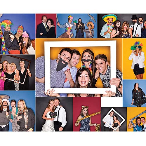 Party Props for Photo Booth Birthday Wedding Kids Adult Prom 58 Pcs, Rowae DIY Funny Costumes with Mustache on a Stick, Ha...