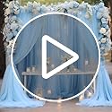 10x10 Blue Tulle Backdrop Curtains for Parties, Sheer Backdrop Curtain Wedding Photo Background Drapes for Baby Shower Pho...