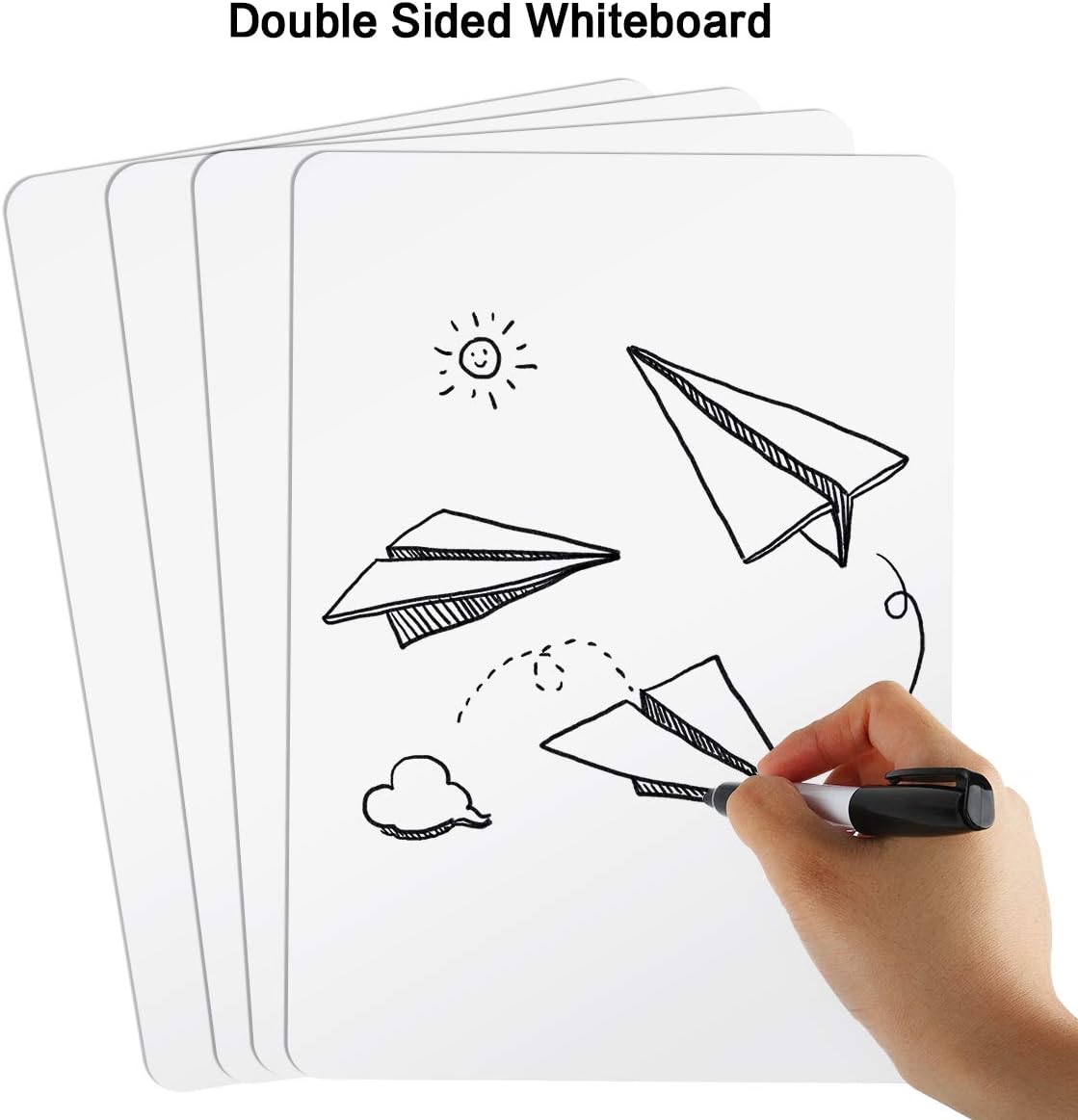 Dry Erase Lapboards, HERKKA 25 Pack Double Sided Dry Erase Lap Boards 9 x 12.5 Inch, 25 Markers, 25 Erasers, Small Dry Erase Boards for Students Classroom Teacher Supplies