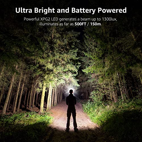 Lepro HeadLamp, 2 Pack Super Bright LED Head lamp with 6 Lighting Modes, Waterproof, Battery Powered LED Lightweight Headl...