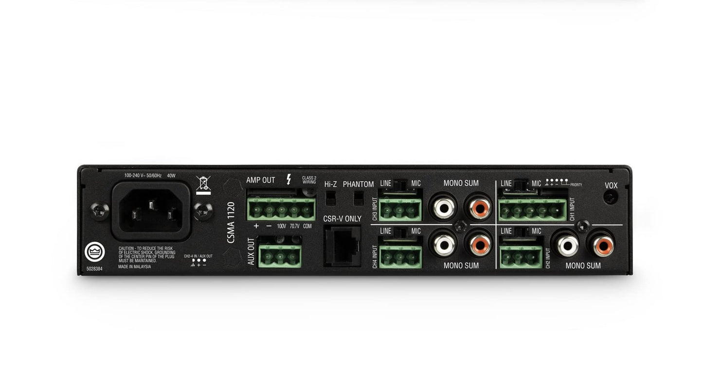 Jbl Professional Csma1120 Commercial Series Single-Channel 120-Watt Powered Audio Mixer/Amplifier