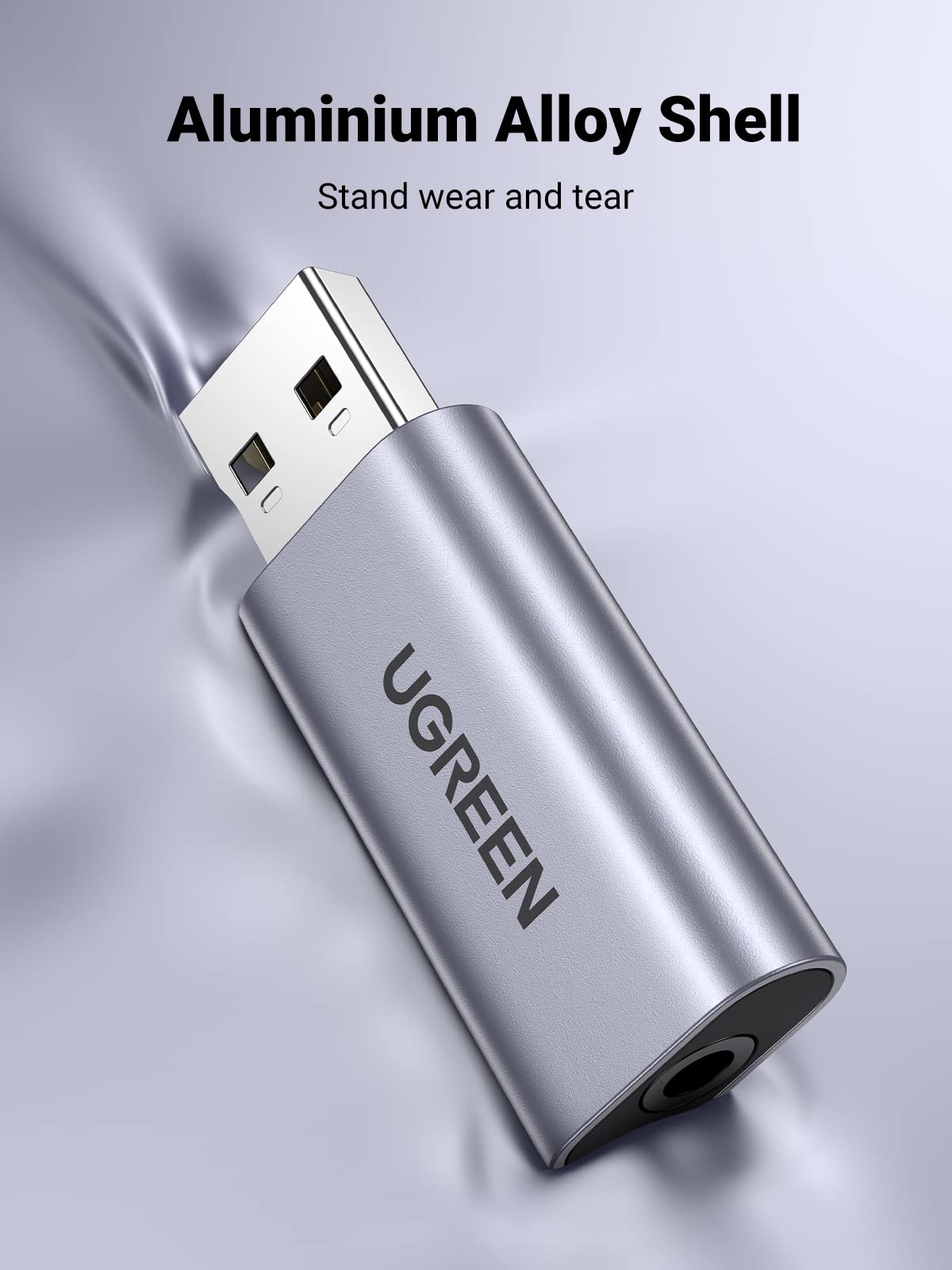 Ugreen Usb To Audio Jack Usb External Sound Card 3.5Mm Audio Adapter 2 In 1 Usb A To Aux Trrs Headphone Adapter Microphone Stere