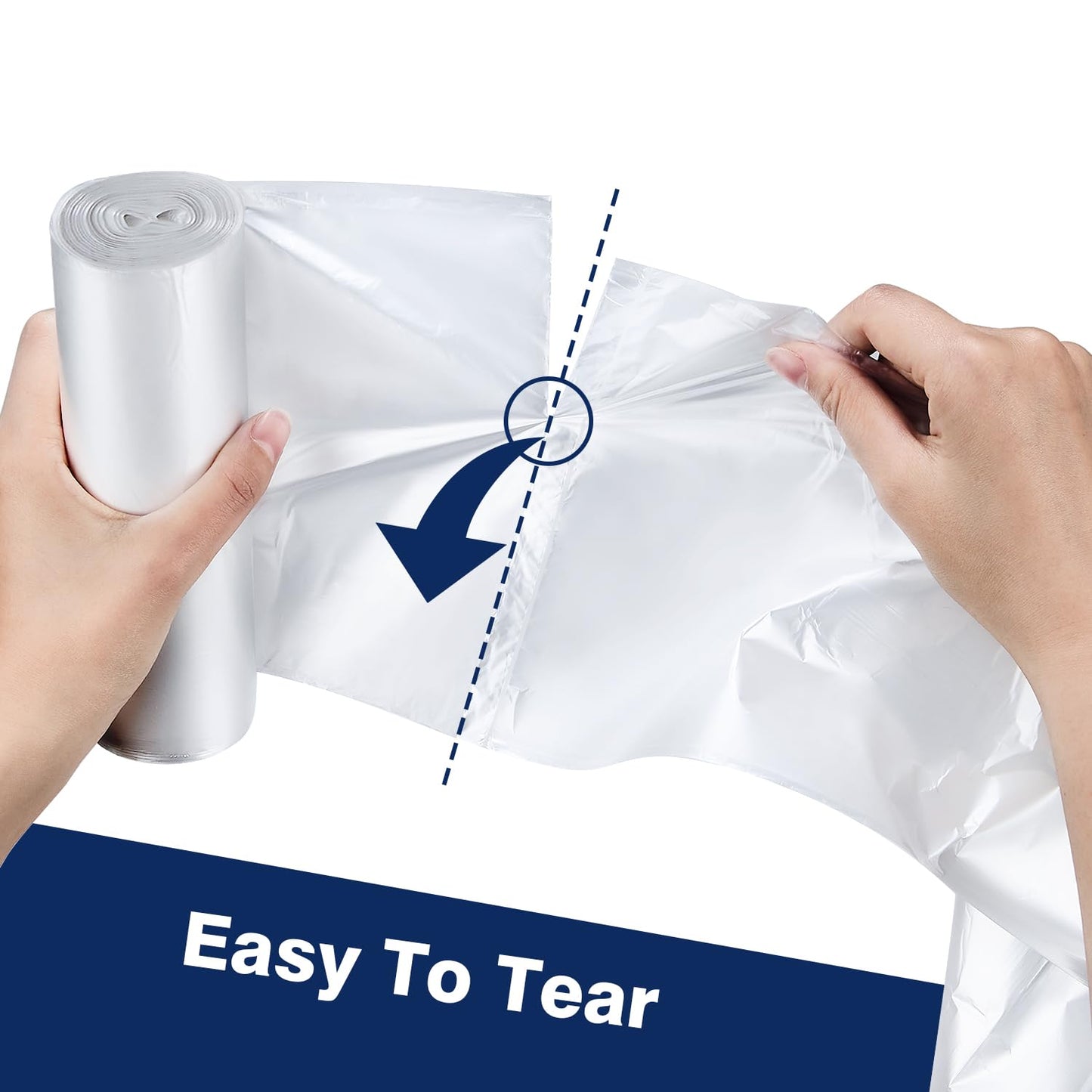 Plastiguide Clear Trash Can Liners, 10-15 Gallon, 24'' x 33'', Wholesale 1000 Count, High Density Garbage Bags for Bathroom, Office, Commercial and Industrial Use
