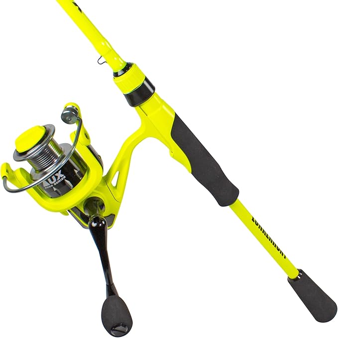 Lunkerhunt Aux Spinning Reel Combo | Medium Heavy Spinning Rod Combo | Yellow Lightweight Carbon Body | Unique Smooth Reel...