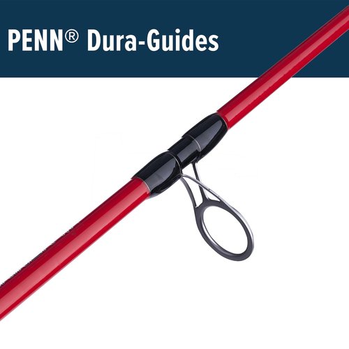PENN Mariner III Boat Spinning Fishing Rod, Black/Red, 6'6" - Medium - 1pc - 12-20lb
