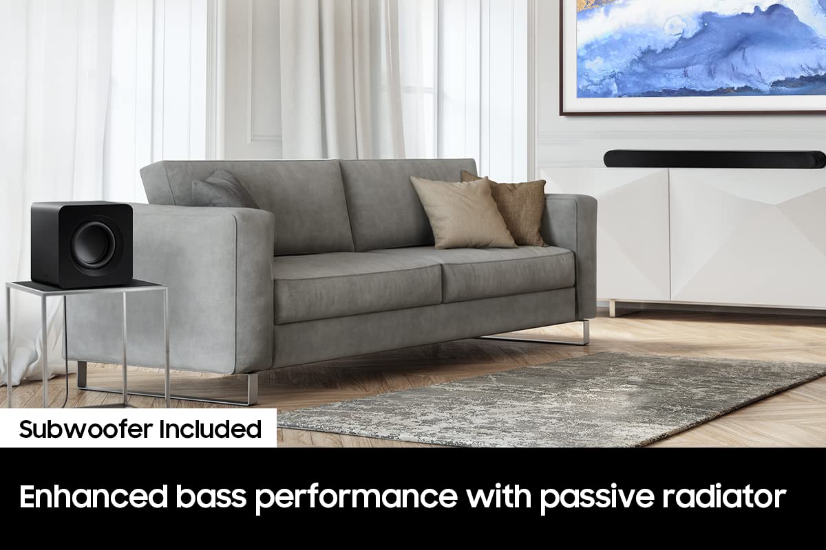 SAMSUNG SWA-W510 Subwoofer for S Series Soundbar with Powerful Bass, Wireless, Unibody Design, Compact 6.5" Size, 2022, Black