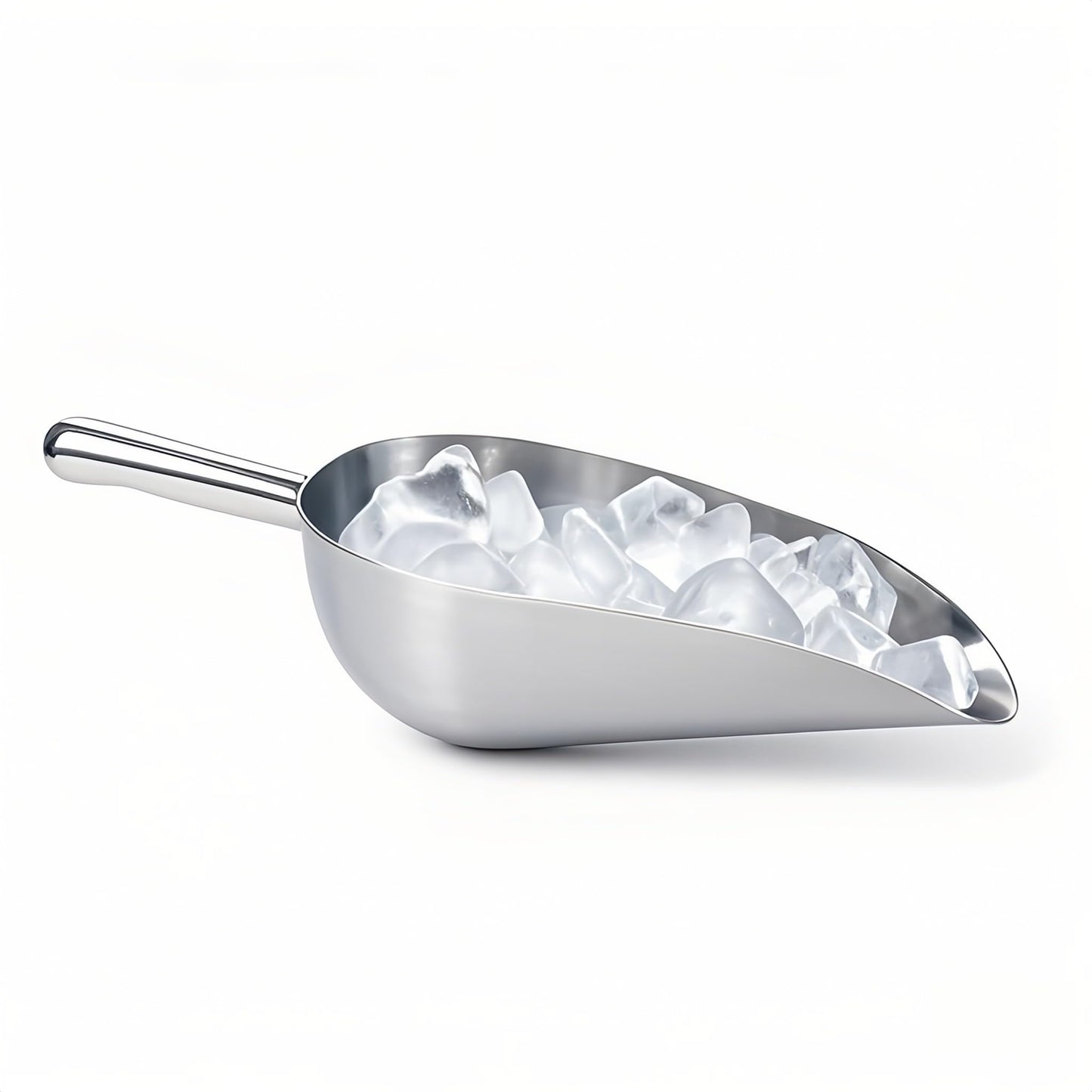 Heavy-Duty Cast Aluminum Kitchen Scoop - Rust-Proof, Ergonomic S-Handle Ice Cube Endurance Scoopfor Ice, Candy, Popcorn, Coffee Beans, Flour & Pet Food - Commercial-Grade Durable Design (M（12oz）)