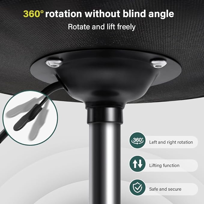 White Classic Swivel Stool with Wheel for Salon Work Home SPA Shop Height-Adjustable and Cost-Effective Rolling Stool Chair Small