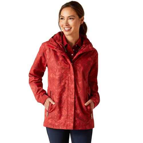 ARIAT Women's Spectator Waterproof Jacket, Sun-Dried Tomato Exploding Flo, Small