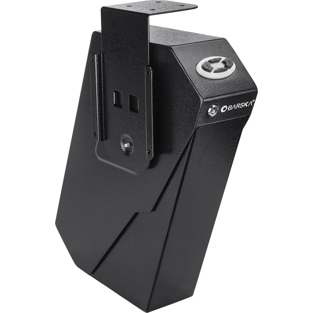 Barska AX13094 Quick Access Keypad Handgun Desk Safe, Black, Exterior Dimensions: 3" x 7.5" x 13.5" (LxWxH)