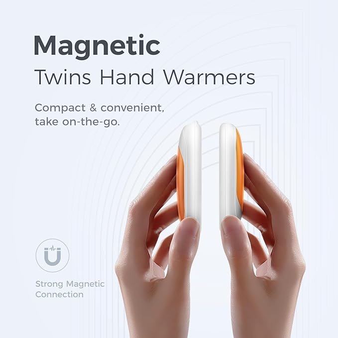 OCOOPA Magnetic Rechargeable Hand Warmers 2 Pack, Ultrathin Electric Handwarmers, Portable Pocket-Sized Heater, for Men, Women Purse Must Haves, Union UT3 Lite
