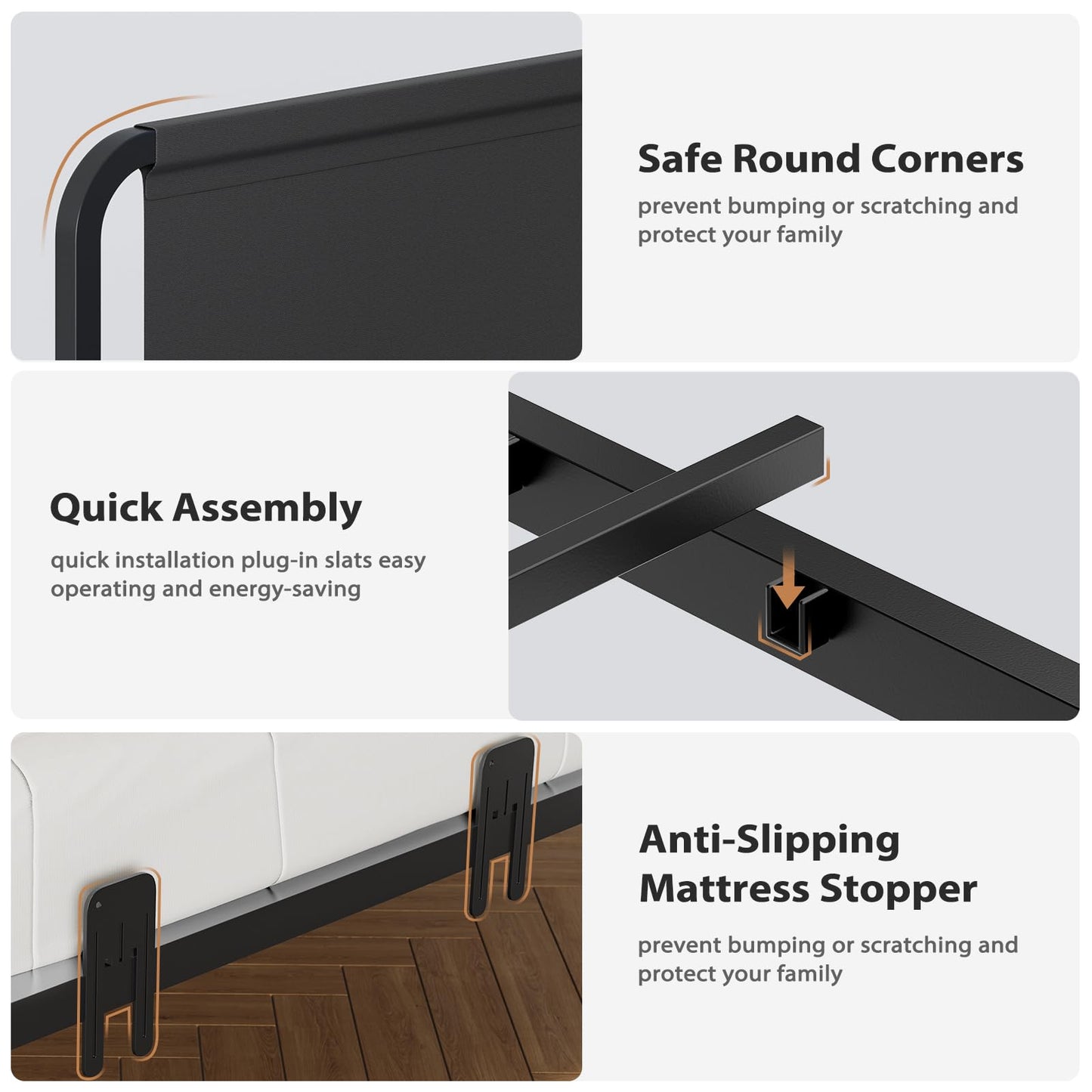 VIAGDO Daybed with 2 Drawers, Twin Day Bed with Upholstered Headboard and Charging Station, Metal Day Bed Frame with Storage and LED Lights, Twin Daybed for Living Room, Bedroom, Guest Room, Black