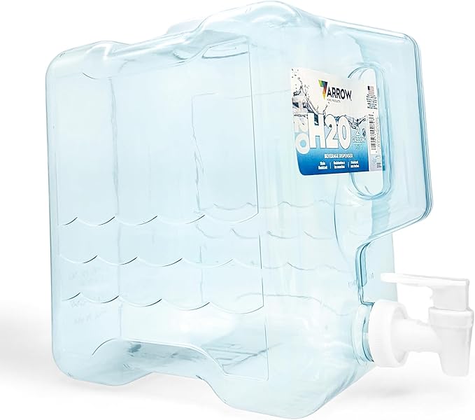 Arrow Home Products 2 Gallon Drink Dispenser for Fridge - Plastic Beverage Dispenser with Spigot for Easy Dispensing - BPA...