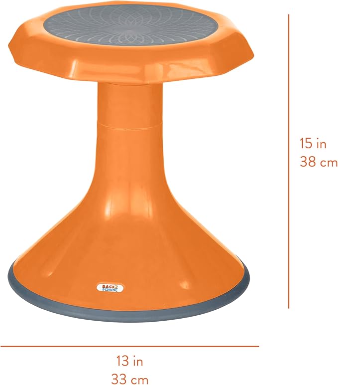 Back2School Express Wobble Stool, 15", Flexible Seating, Orange