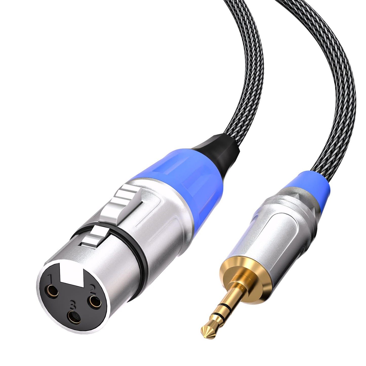 Tisino Xlr To 3.5Mm Microphone Cable - 10 Feet Unblanced Xlr Female To 1/8 Inch Mic Cord For Camcorders, Dslr Cameras, Computer