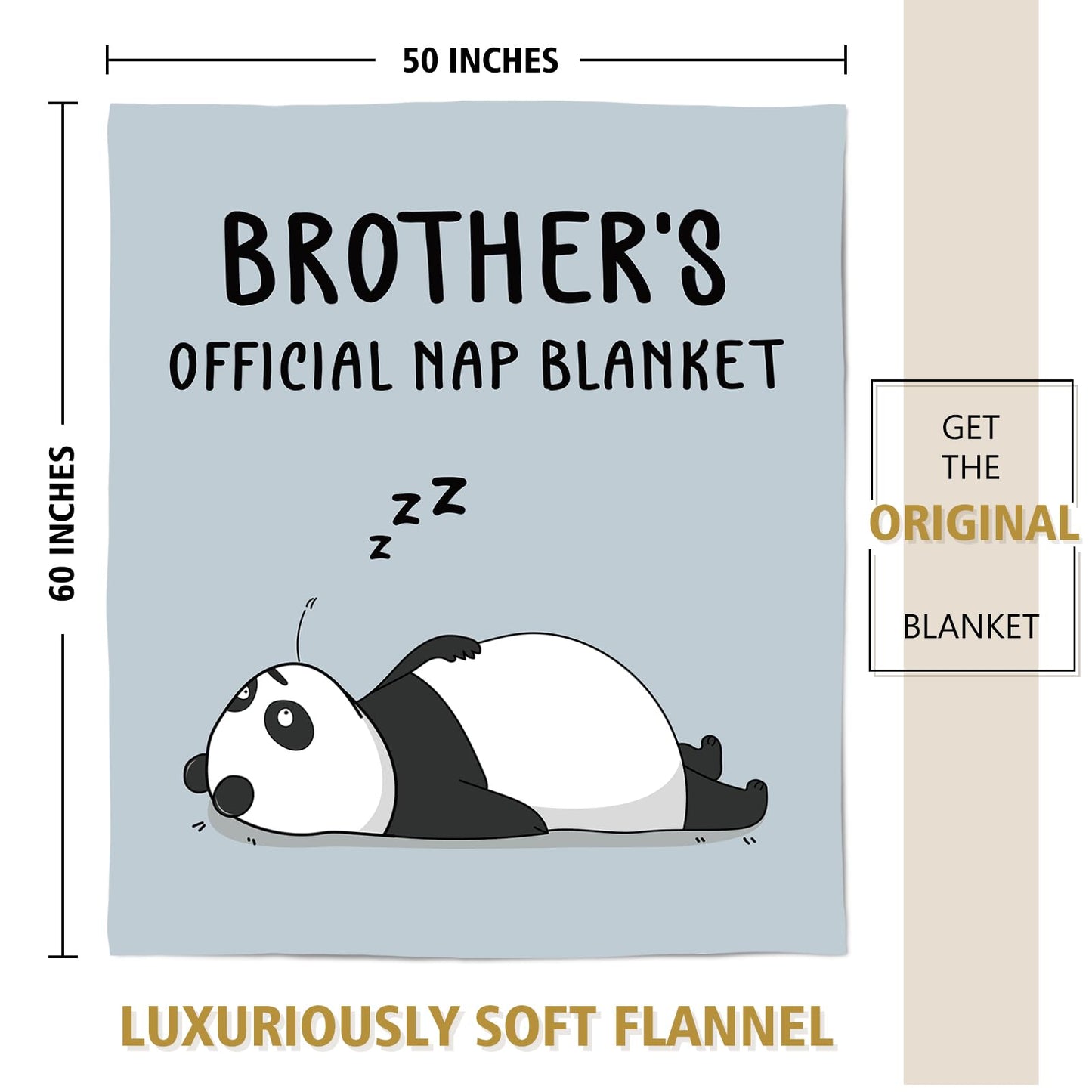 musaecoin Gifts for Brother Blanket, Brother Gifts from Sister, Funny Birthday Graduation for Adult Brothers, Soft Flannel Throw Blanket 60" x 50"