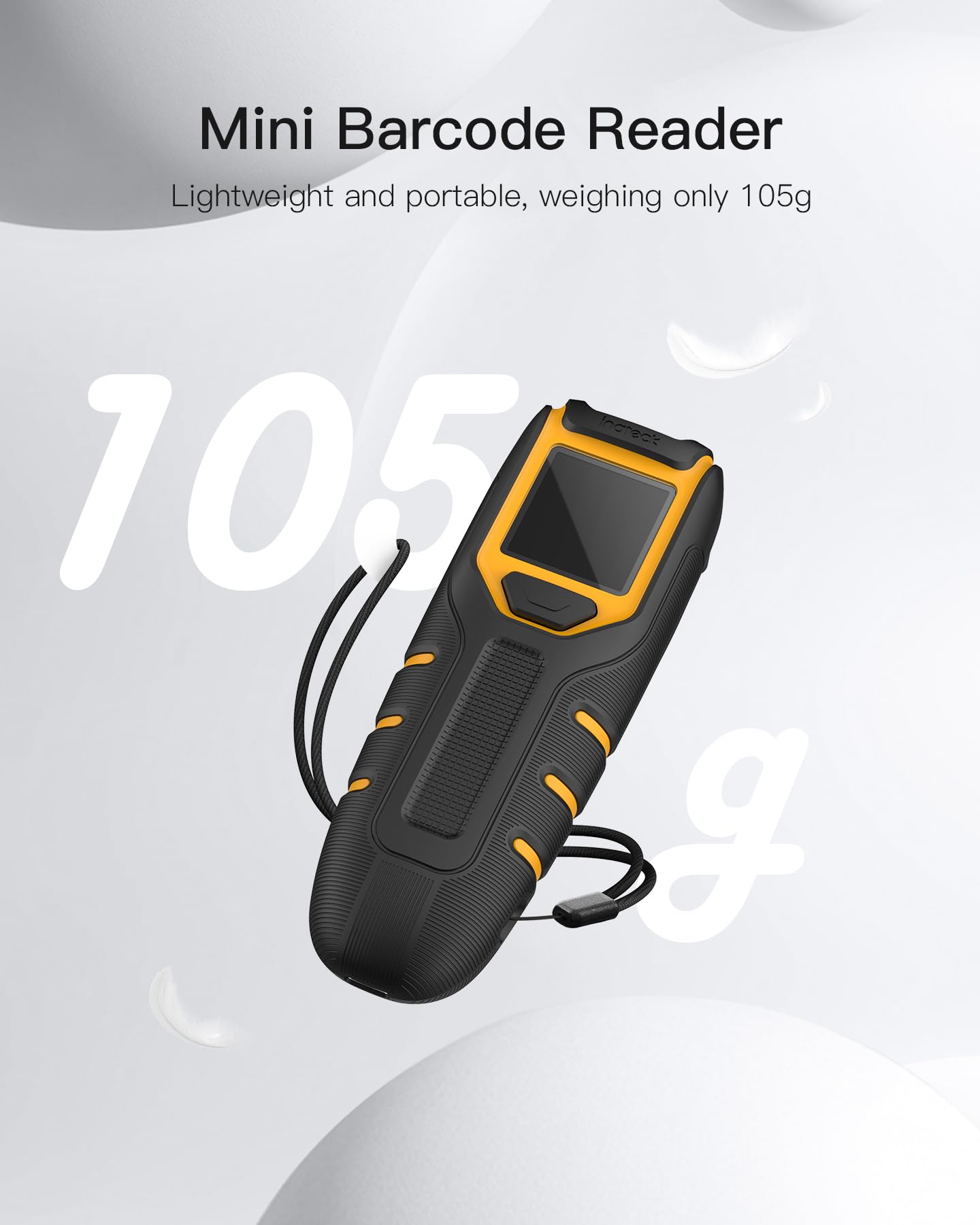 Inateck Barcode Scanner Wireless,Portable Bluetooth Barcode Scanner With Screen,1D Code Scanner Kabellos 2.4Ghz,Handscanner With