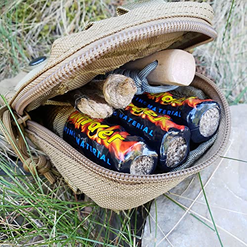 Coopers Bay Premium Ferro Rod Fire Starter Kit | Includes Large 1/2" Ferro Rod, Tinder, Custom Carry Pouch