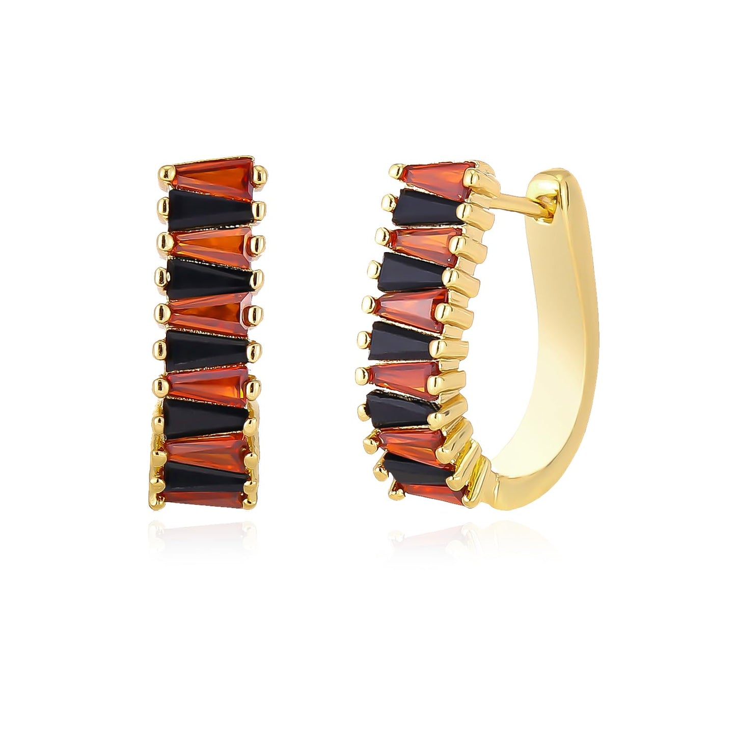 GAOKOXI Halloween Earrings for Women,Fun Halloween Chunky Gold Crystal Rhinestone Hoop Earrings,Cosplay Costume Jewelry