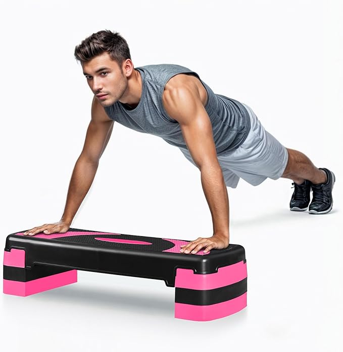 ZENY 31’’ Aerobic Step Platform, Adjustable Exercise Workout Stepper with Stable Risers, Stand Up Steppers for Exercise at Home, Fitness Equipment for Home Gym