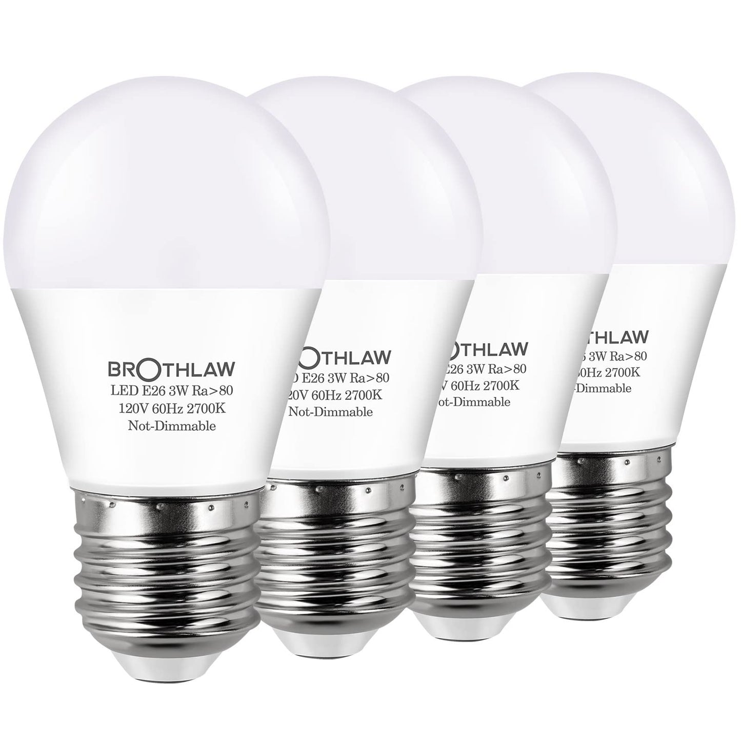 25 Watt Equivalent Light Bulbs, A15 LED Light 3W E26 Base 2700K Warm White Low watt Light Bulbs,Nightstand Light Bulb, Table Lamp Bulb, 4 Pack