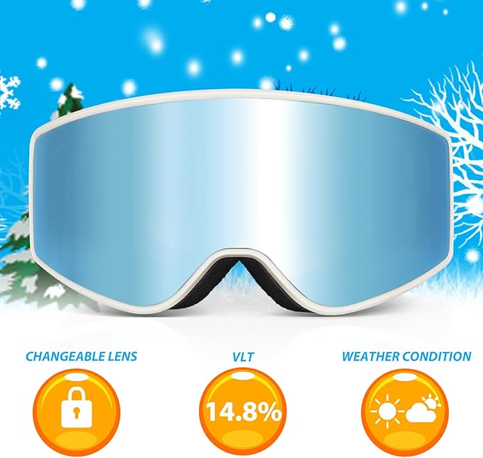 EXP VISION Ski/Snowboard Goggles Parent-child Snow Goggles Over Glasses for Men, Women Youth Kids