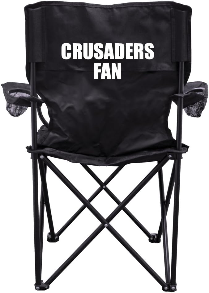 VictoryStore Outdoor Camping Chair - Crusaders Fan Black Folding Camping Chair with Carry Bag