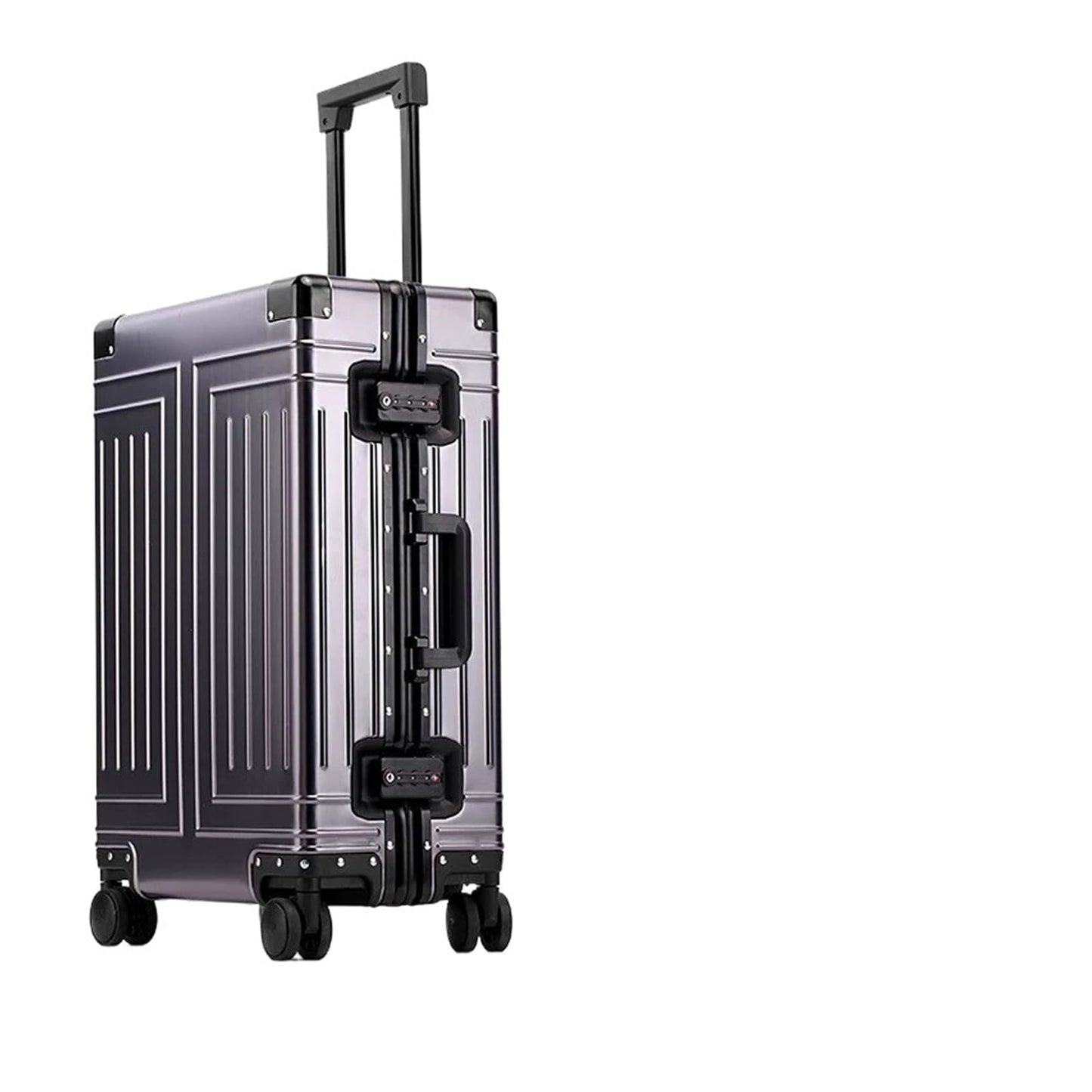 MUdson Trunk 20''24''26''29 Inch All Aluminum Alloy Roller Suitcase Trolley Luggage Suitcase Rolling Bag Durable (Color : Silver, Size : 29")