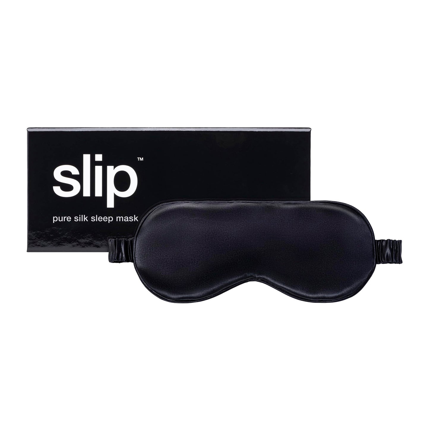 slip Pure Silk Sleep Mask - 100% Mulberry Silk, Ultra Soft & Comfortable, Blocks Light for Restful Sleep| Adjustable Strap for Perfect Fit, Gentle on Skin & Hair (Black - 1 Count Pack of 1)