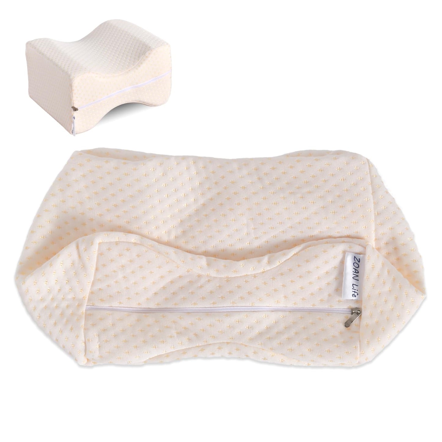 Knee Pillow Cover 10" x 8" x 6.3", Replacement Leg Pillow Case, Leg Pillow Cover Apply to Memory Foam Knee Pillow Case from ZOAN