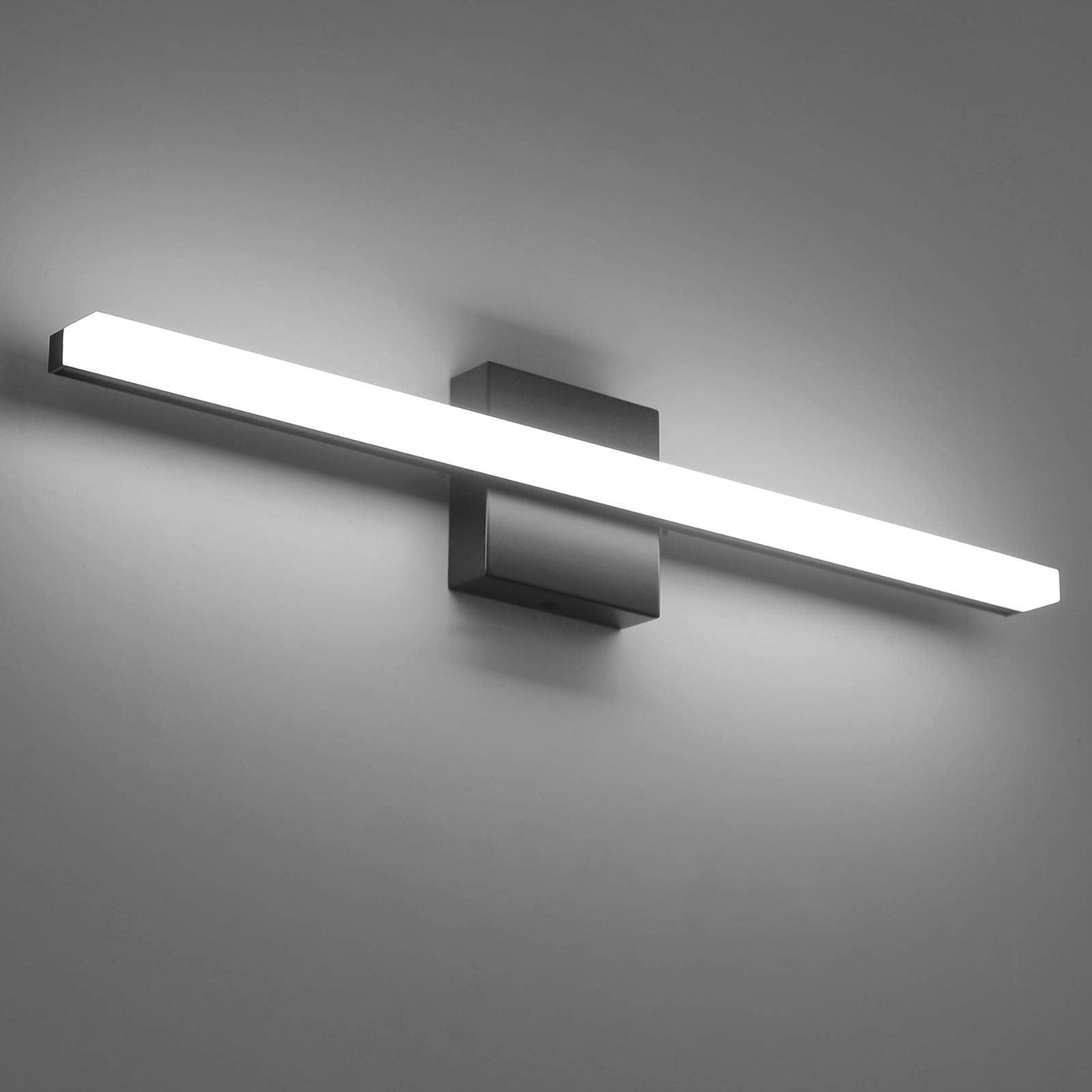 Combuh LED Bathroom Light Fixtures Over Mirror 24 Inch 14W, Black Vanity Lights Bar for Bathroom, Modern IP44 Wall Sconce Cool White 6000K